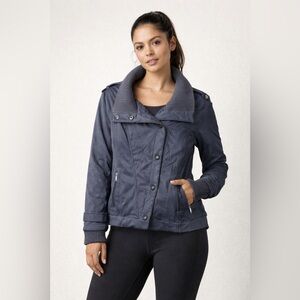 Zella Moto Jacket Women’s Small Navy Utility Zip Up Athleisure Lightweight